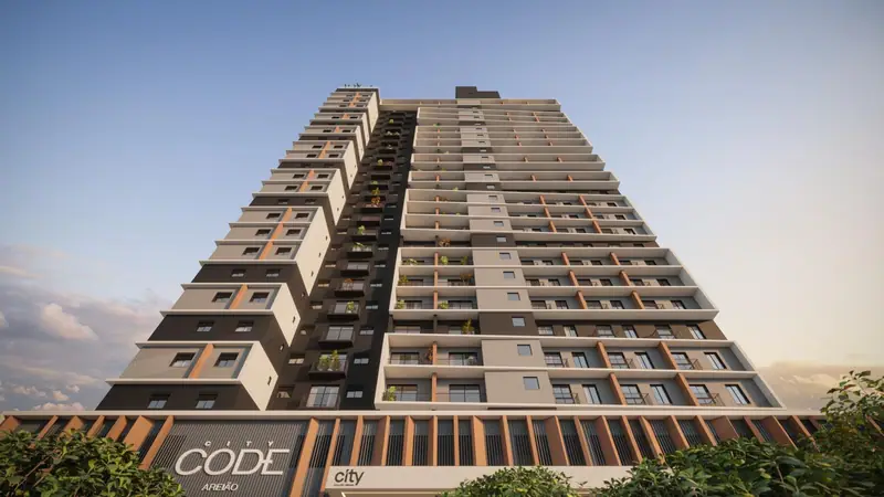Fachada da torre do City Code Areião, em Goiânia